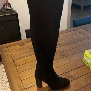 Sam Edelman Vena Black Suede Knee High Boots